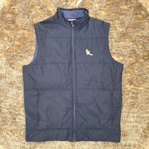 CUTTER & BUCK Stealth Hybrid Full Zip Vest Mens L Golf Beaver Logo Blue